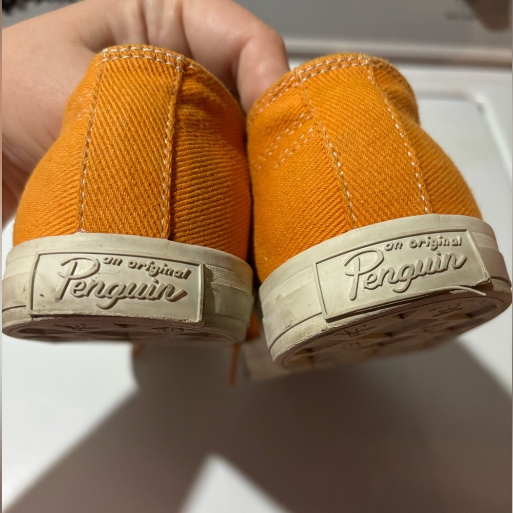 Original Penguin Mens Orange Sam Strip Lace Up Casual Sneaker sz 7.5 - Picture 3 of 6